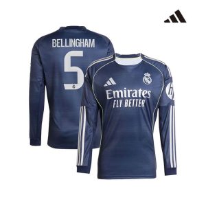 Maillot officiel Manches Longues Real Madrid Extérieur 2025/26 (Bellingham 5)