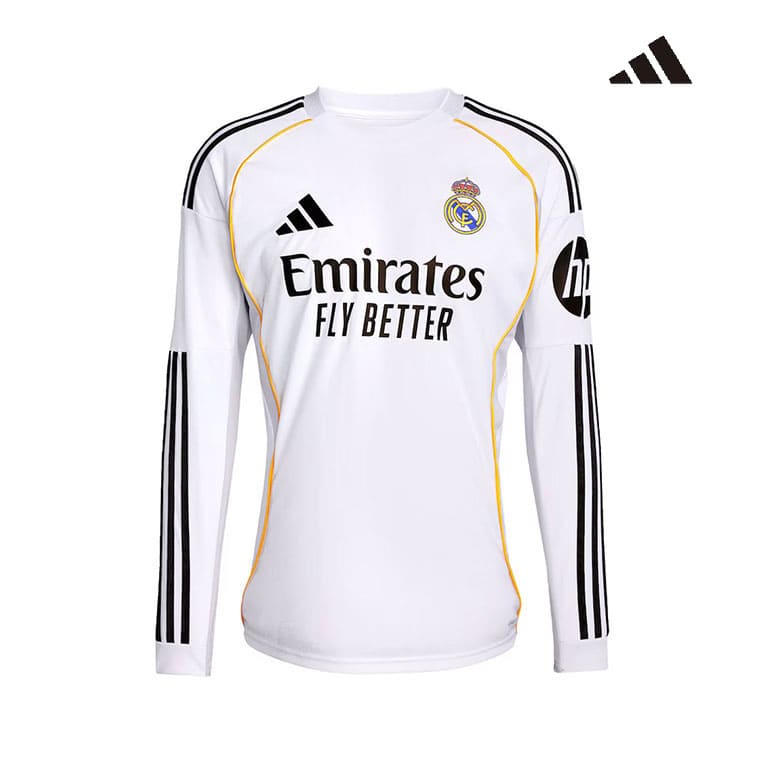 Maillot Real Madrid Domicile Manches Longues 2025 2026