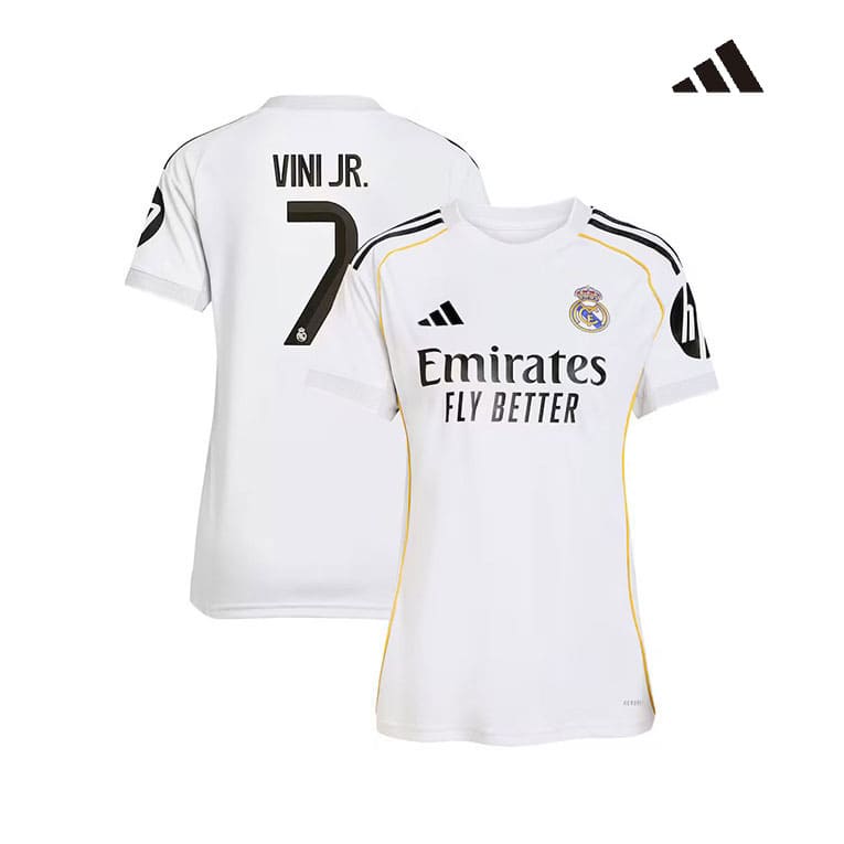 Maillot Real Madrid Domicile Femme 2025/2026 (Vini Jr. 7)